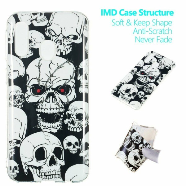 

Силиконовый (TPU) чехол Deexe LumiCase для Samsung Galaxy A40 (А405) - Cool Skulls