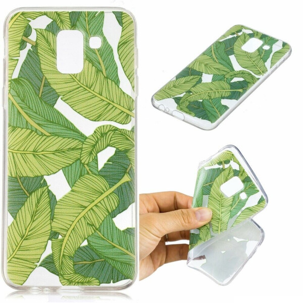 

Силиконовый (TPU) чехол Deexe Pretty Glossy для Samsung Galaxy J6 2018 (J600) - Green Leaves