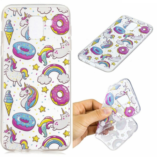 

Силиконовый (TPU) чехол Deexe Pretty Glossy для Samsung Galaxy J6 2018 (J600) - Doughnuts and Unicorns