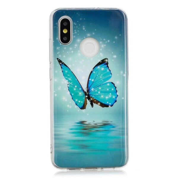 

Чехол силиконовый (TPU) Deexe LumiCase для Xiaomi Mi 8 - Blue Butterfly