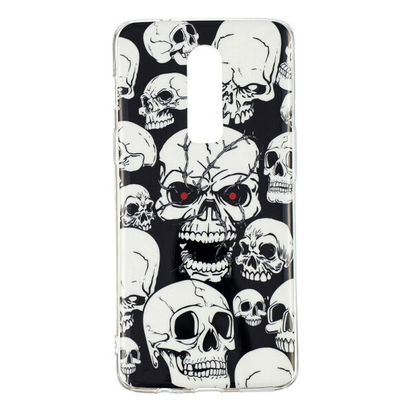 

Чехол силиконовый (TPU) Deexe LumiCase для OnePlus 6 - Cool Skulls