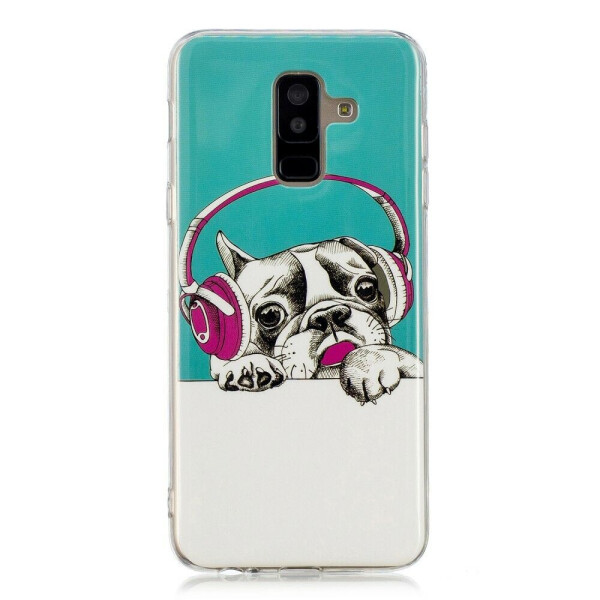 

Силиконовый (TPU) Deexe LumiCase для Samsung Galaxy A6+ 2018 (A605) - Pug Wearing Headphone