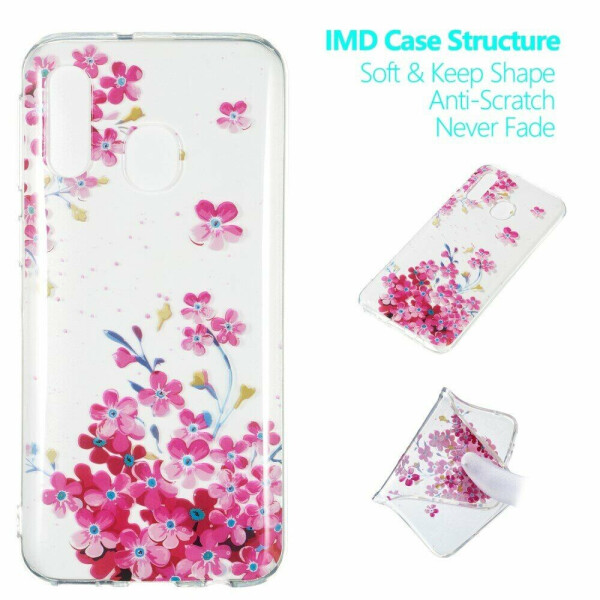 

Силиконовый (TPU) чехол Deexe Pretty Glossy для Samsung Galaxy A40 (А405) - Pink Flower