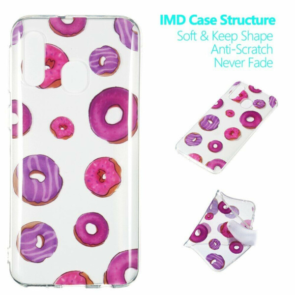 

Силиконовый (TPU) чехол Deexe Pretty Glossy для Samsung Galaxy A40 (А405) - Doughnuts