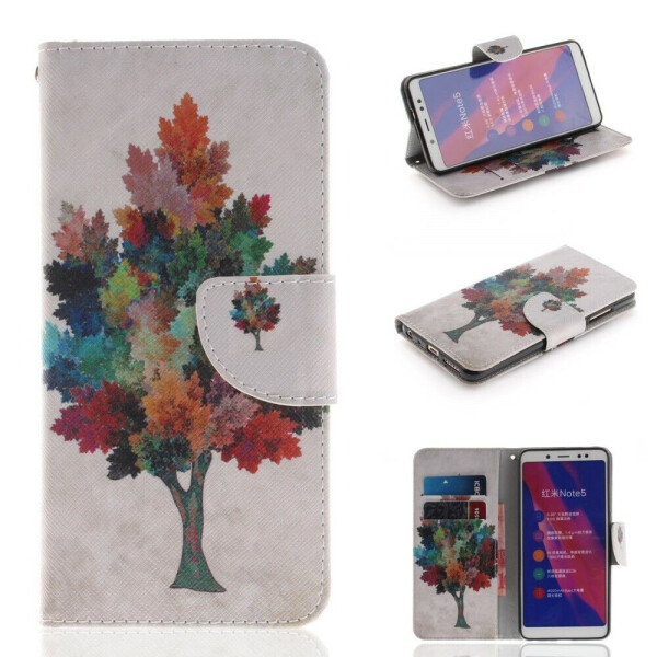 

Чехол-книжка Deexe Color Wallet для Xiaomi Redmi Note 5 Pro - Colorful Tree
