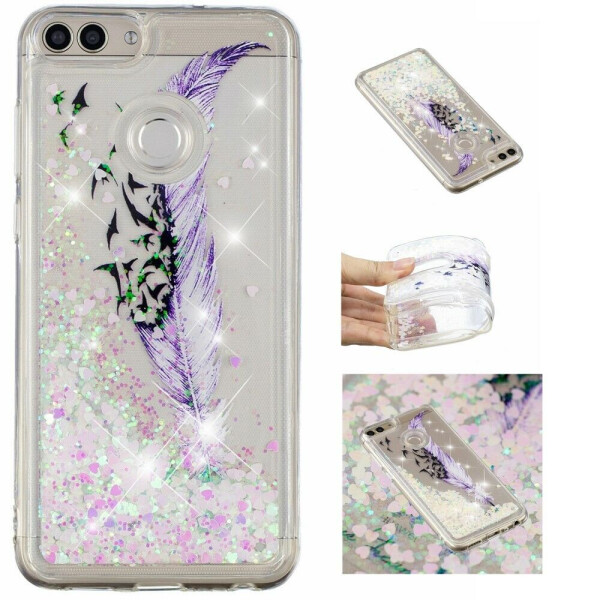 

Силиконовый (TPU) чехол Deexe Fashion Glitter для Huawei Y6 2018 - Feather Pattern