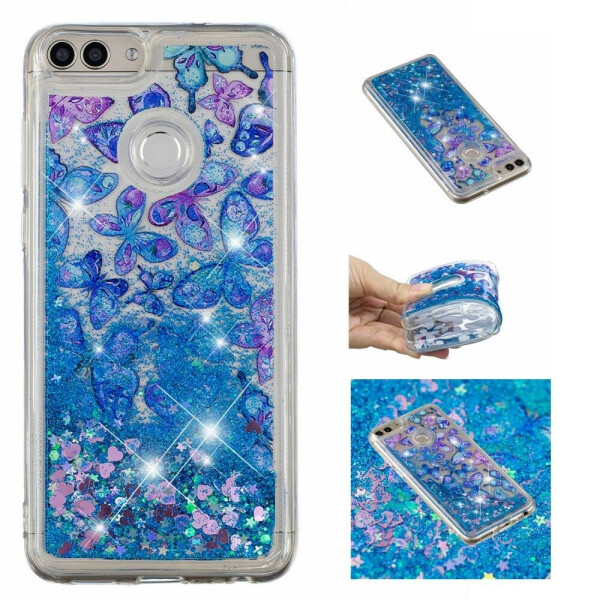 

Силиконовый (TPU) чехол Deexe Fashion Glitter для Huawei Y6 2018 - Butterfly Pattern