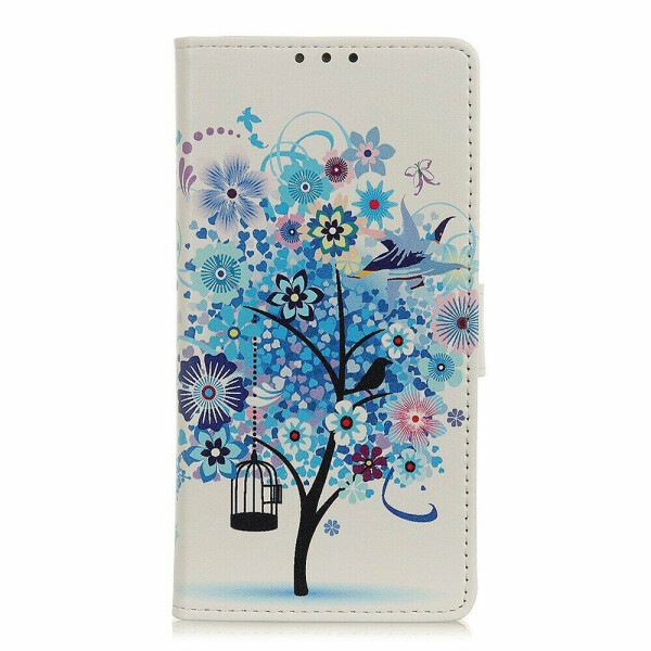 

Чехол Deexe Life Style Wallet для Xiaomi Redmi 7 - Blue Flowers Tree Birdcage