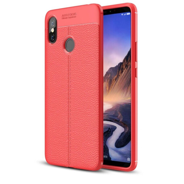 

Защитный чехол Deexe Leather Cover для Xiaomi Mi Max 3 - Red