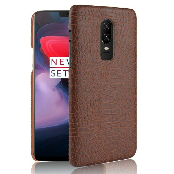 

Пластиковый чехол Deexe Croco Style для OnePlus 6 - Brown