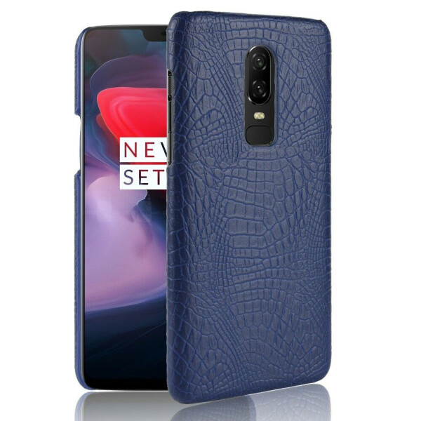 

Пластиковый чехол Deexe Croco Style для OnePlus 6 - Blue