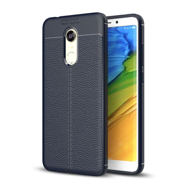 

Защитный чехол Deexe Leather Cover для Xiaomi Redmi 5 - Dark Blue