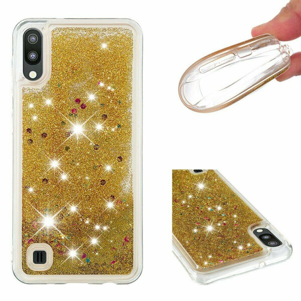 

Силиконовый (TPU) чехол Deexe Liquid Glitter для Samsung Galaxy A10 (A105) - Gold