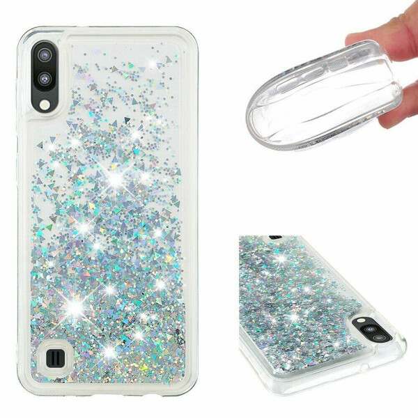 

Силиконовый (TPU) чехол Deexe Liquid Glitter для Samsung Galaxy A10 (A105) - Baby Blue