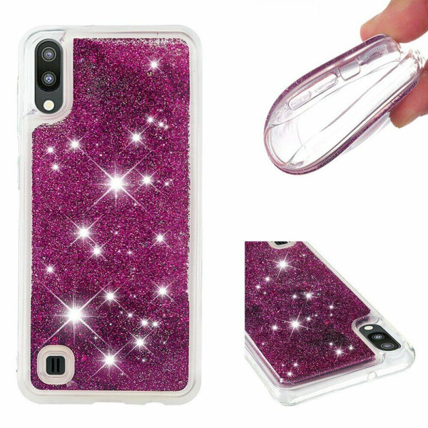 

Силиконовый (TPU) чехол Deexe Liquid Glitter для Samsung Galaxy A10 (A105) - Purple