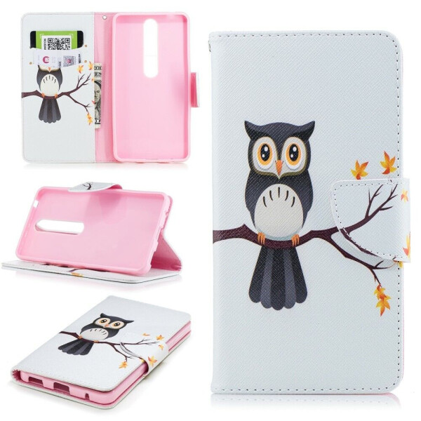 

Чехол-книжка Deexe Color Wallet для Nokia 6 (2018) / Nokia 6.1 - Owls on a Branch