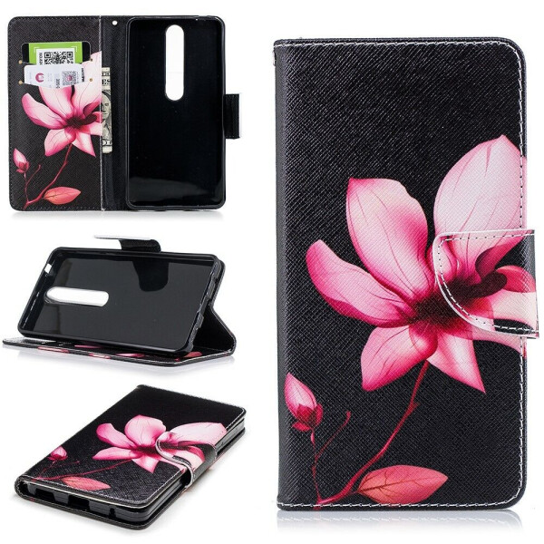 

Чехол-книжка Deexe Color Wallet для Nokia 6 (2018) / Nokia 6.1 - Pink Flower