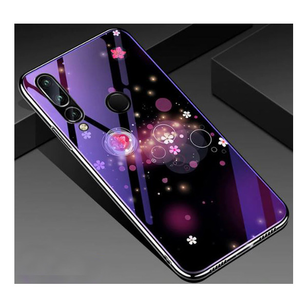 

TPU+Glass Fantasy с глянцевыми торцами для Huawei Nova 4 (Пузырьки и цветы) (682978)