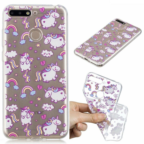 

Силиконовый (TPU) чехол Deexe Pretty Glossy для Huawei Y6 Prime 2018 / Honor 7A Pro - Lovely Unicorns