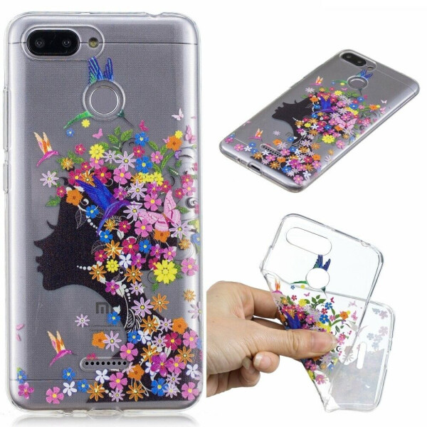 

Силиконовый (TPU) чехол Deexe Pretty Glossy для Xiaomi Redmi 6 - Flowered Girl