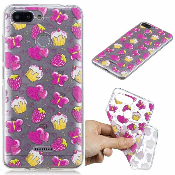 

Силиконовый (TPU) чехол Deexe Pretty Glossy для Xiaomi Redmi 6 - Cake and Strawberry