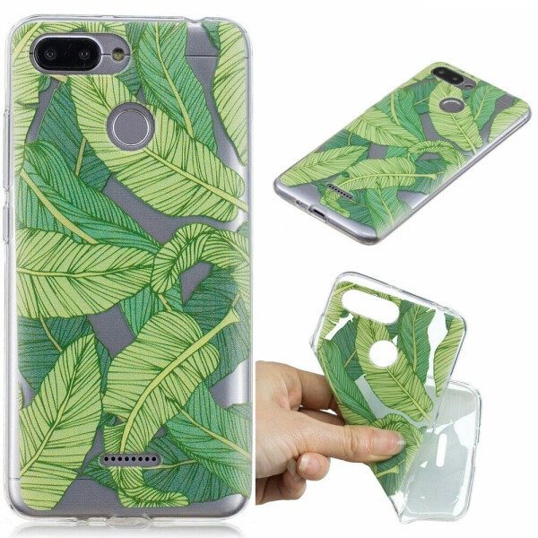 

Силиконовый (TPU) чехол Deexe Pretty Glossy для Xiaomi Redmi 6 - Green Leaves