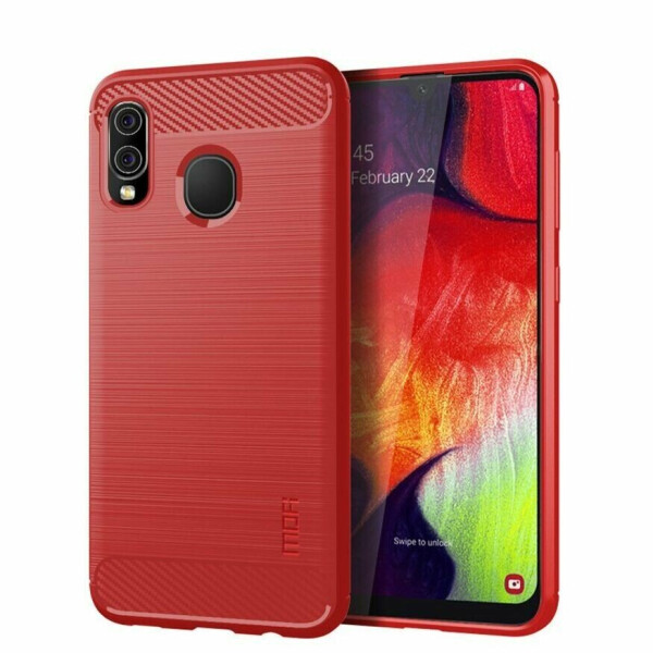 

Силиконовый (TPU) чехол MOFI Carbon Fiber для Samsung Galaxy A30 (A305) / A20 (A205) - Red