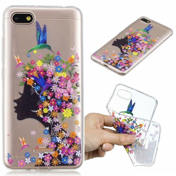 

Силиконовый (TPU) чехол Deexe Pretty Glossy для Xiaomi Redmi 6A - Flowered Girl