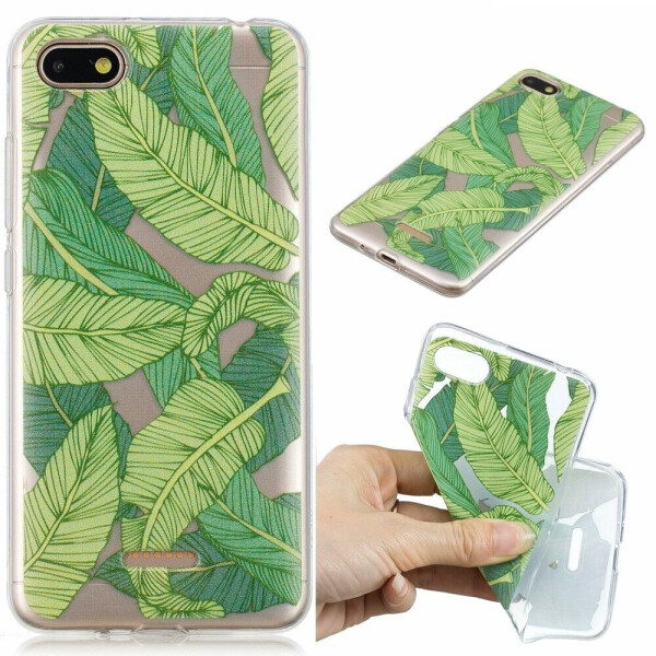 

Силиконовый (TPU) чехол Deexe Pretty Glossy для Xiaomi Redmi 6A - Green Leaves