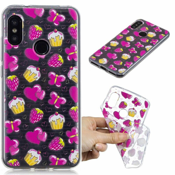 

Силиконовый (TPU) чехол Deexe Pretty Glossy для Xiaomi Redmi 6 Pro / Mi A2 Lite - Cakes and Strawberries