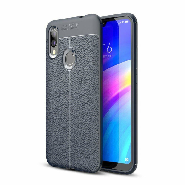 

Защитный чехол Deexe Leather Cover для Xiaomi Redmi 7 - Dark Blue