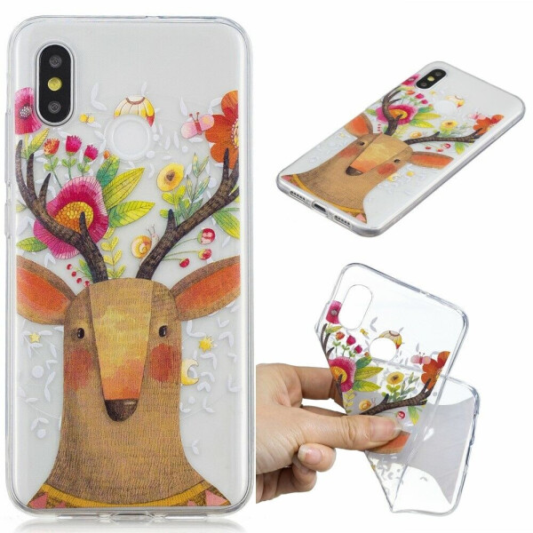 

Силиконовый (TPU) чехол Deexe Pretty Glossy для Xiaomi Mi 8 - Flowered Elk