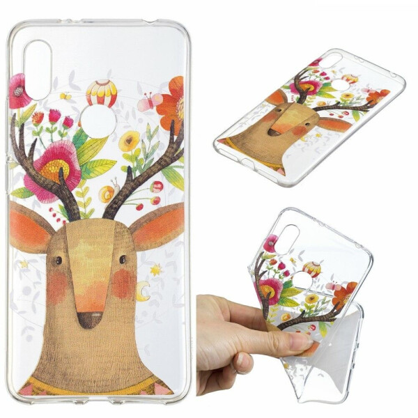 

Силиконовый (TPU) чехол Deexe Pretty Glossy для Xiaomi Redmi S2 - Flowered Elk