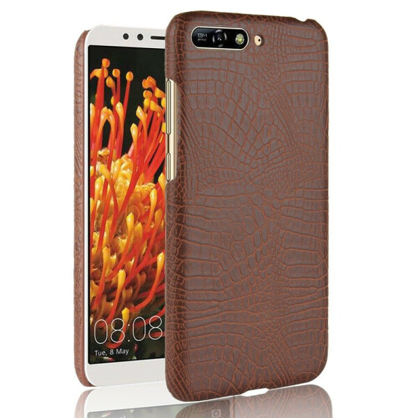 

Пластиковый чехол Deexe Croco Style для Huawei Y6 2018 / Honor 7A - Brown