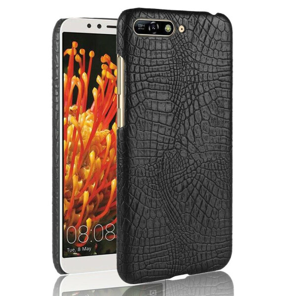 

Пластиковый чехол Deexe Croco Style для Huawei Y6 2018 / Honor 7A - Black