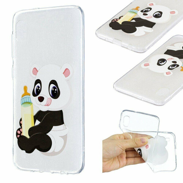 

Силиконовый (TPU) чехол Deexe Pretty Glossy для Samsung Galaxy A10 (A105) - Panda Holding a Bottle