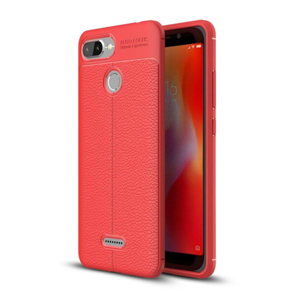 

Защитный чехол Deexe Leather Cover для Xiaomi Redmi 6 - Red
