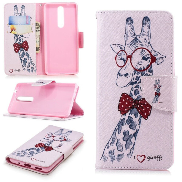 

Чехол-книжка Deexe Color Wallet для Nokia 5 2018 / Nokia 5.1 - Giraffe Wearing Glasses