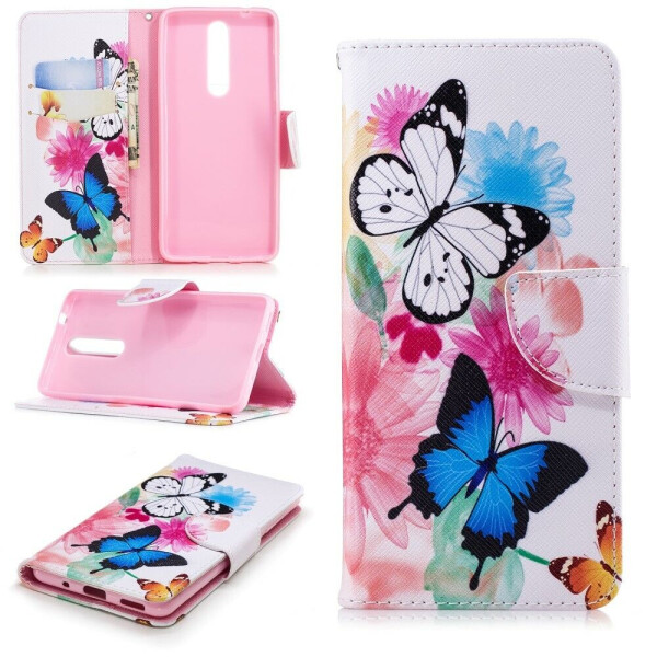 

Чехол-книжка Deexe Color Wallet для Nokia 5 2018 / Nokia 5.1 - Butterfly in Flowers