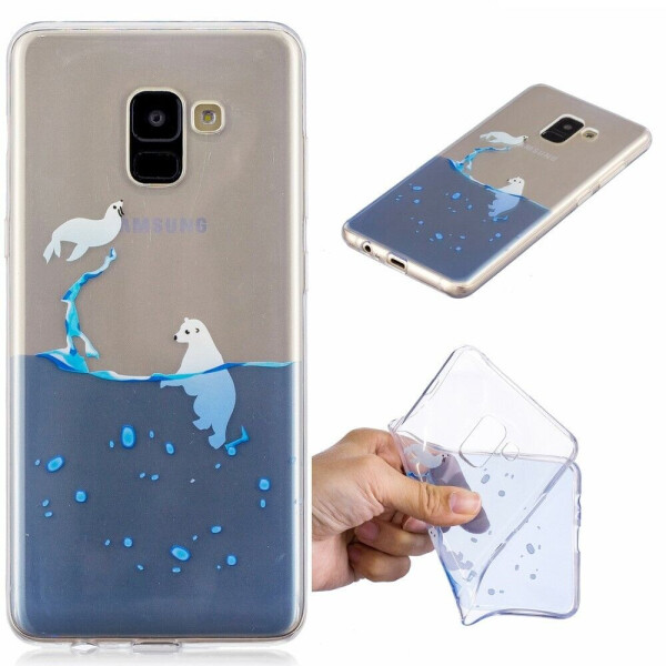 

Силиконовый (TPU) чехол Deexe Pretty Glossy для Samsung Galaxy A8+ (A730) - Dolphin and Seal