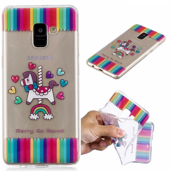 

Силиконовый (TPU) чехол Deexe Pretty Glossy для Samsung Galaxy A8+ (A730) - Horse and Hearts