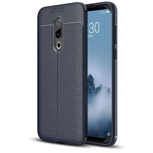 

Защитный чехол Deexe Leather Cover для Meizu 16th - Dark Blue