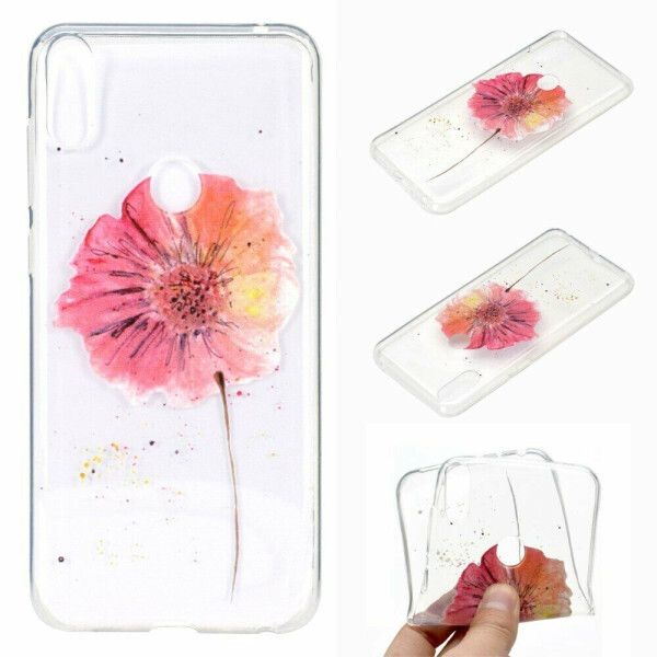 

Силиконовый (TPU) чехол Deexe Pretty Glossy для ASUS Zenfone Max Pro (M2) ZB631KL - Red Flower