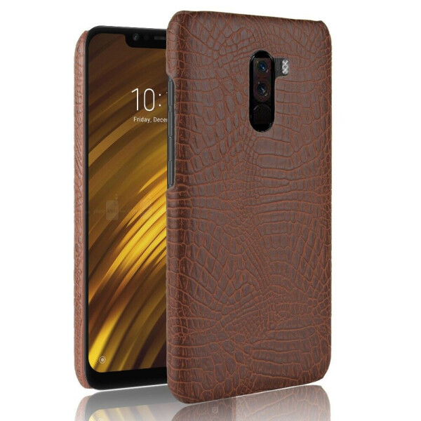 

Пластиковый чехол Deexe Croco Style для Xiaomi Poco F1 - Brown