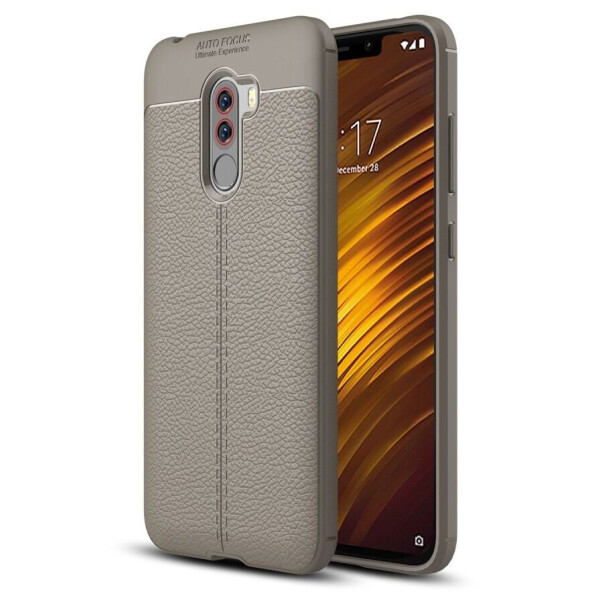 

Защитный чехол Deexe Leather Cover для Xiaomi Poco F1 - Grey
