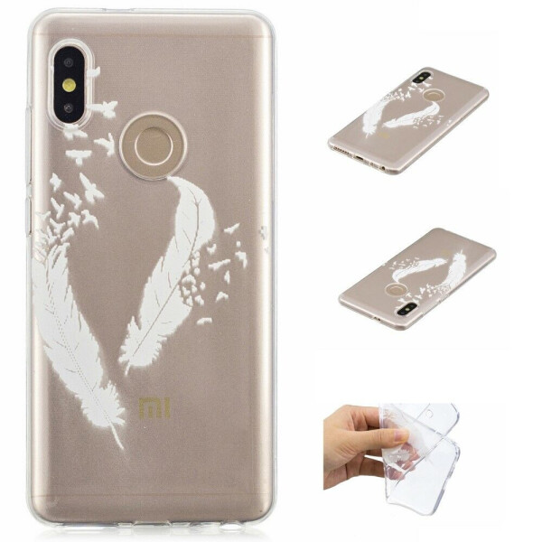 

Силиконовый (TPU) чехол Deexe Pretty Glossy для Xiaomi Redmi Note 5 / Note 5 Pro - White Feather