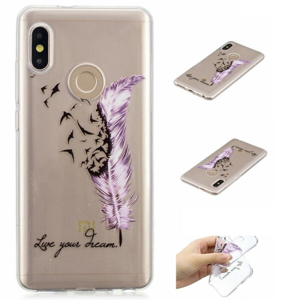 

Силиконовый (TPU) чехол Deexe Pretty Glossy для Xiaomi Redmi Note 5 / Note 5 Pro - Feather Pen