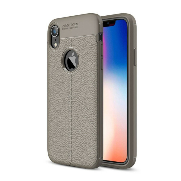 

Защитный чехол Deexe Leather Cover для Apple iPhone XR - Grey