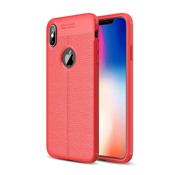 

Защитный чехол Deexe Leather Cover для Apple iPhone XS Max - Red