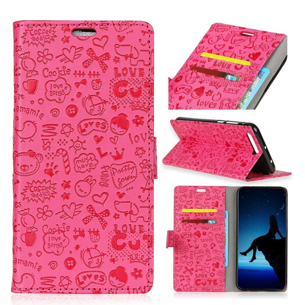 

Чехол-книжка UniCase Graffiti Pattern для Huawei Mate 20 Lite - Rose
